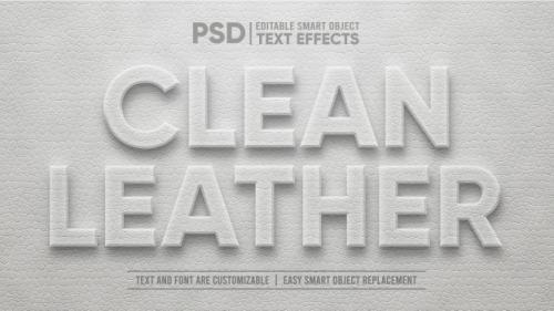 Elegant Clean Leather Emboss 3d Editable Text Effect Premium PSD