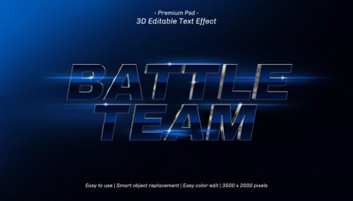 3d Battle Team Editable Text Effect Premium PSD