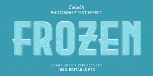 Frozen Editable Text Style Effect Premium PSD
