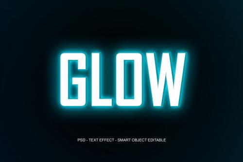 Glow Text Effect Style Premium PSD