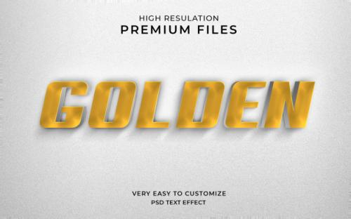 Golden 3d Text Style Mockup Premium PSD