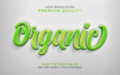 Organic 3d Text Style Effect Green Mockup Premium PSD