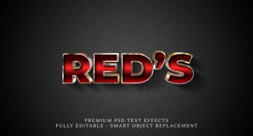 Reds Text Style Effect , Premium Text Effects Premium PSD