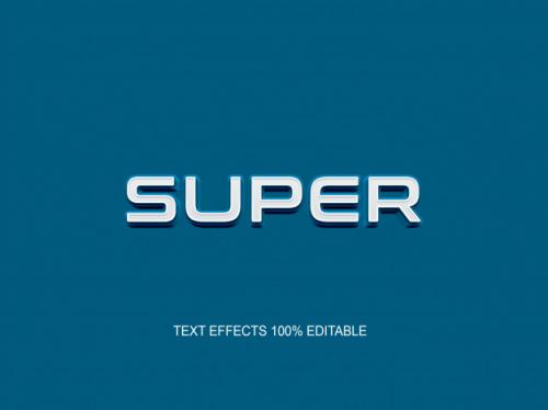 Simple Modern Blue Text Style Editable Font Effect Premium PSD