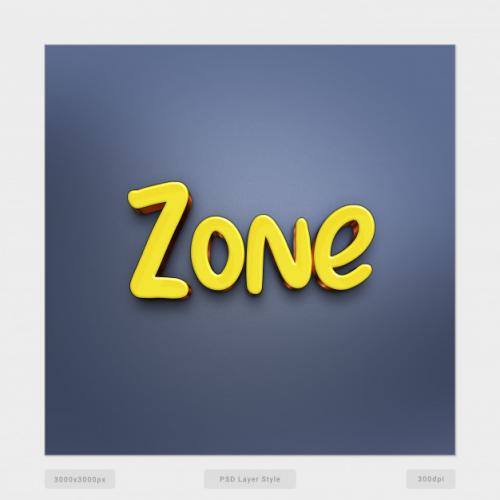 Zone 3d Text Style Effect Premium PSD