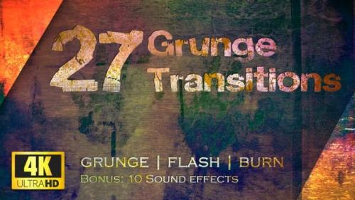 Videohive - Grunge Transitions - Pack of 27 - 4K