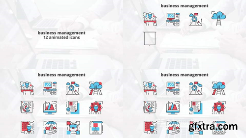 me14680968-business-management-flat-animation-icons-montage-poster