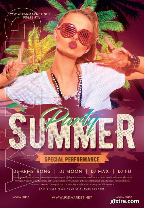 Summer party event - Premium flyer psd template