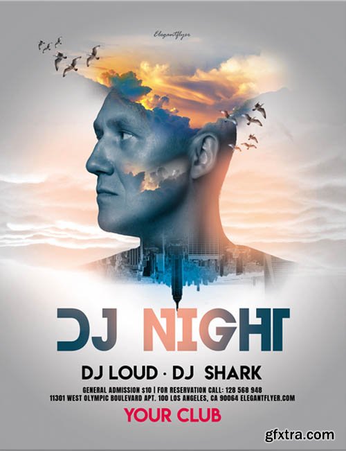 DJ Night V2604 2020 Flyer PSD Template