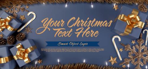 Banner Of A Christmas Scene Premium PSD