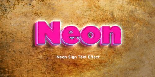 Neon 3d Text Style Effect Premium PSD