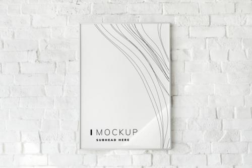 Photo Frame Mockup On The Wall Premium PSD