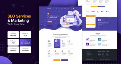 Seo Services & Marketing Web Template For Digital Agency Premium PSD