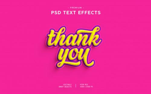 Thank You Text Effect Premium PSD