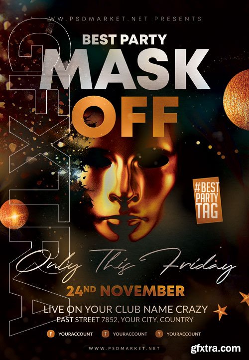 Mask off - Premium flyer psd template