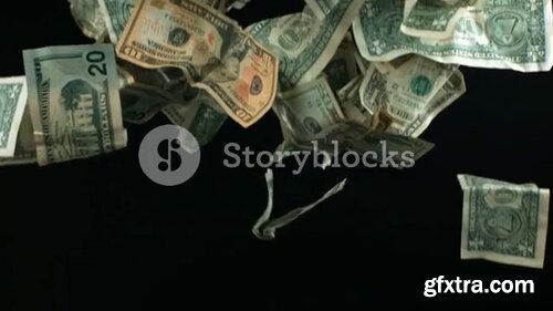 Videoblocks - Slow Motion Falling Money | Footages