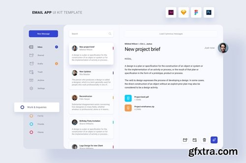 Email App UI Kit Template Web Dashboard