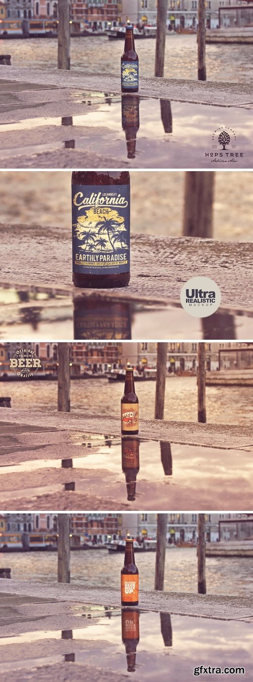 Street Reflection Beer Mockup