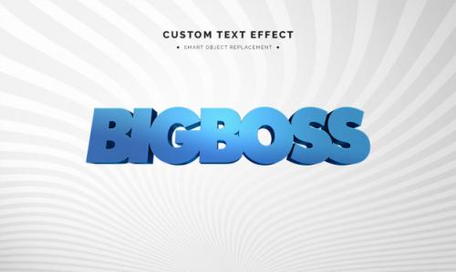 Blue 3d Text Style Effect Premium PSD