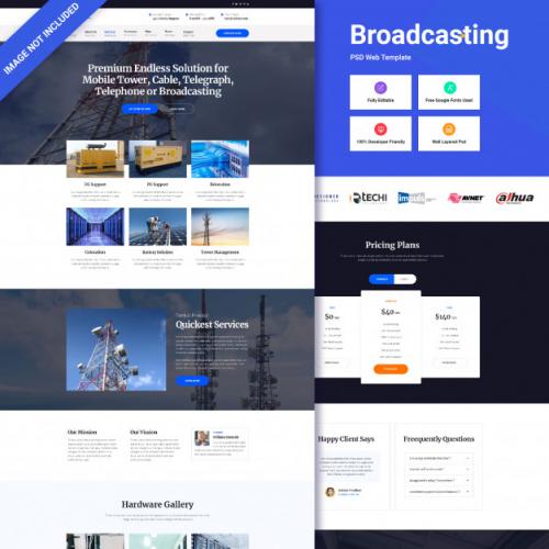 Broadcasting Website Interface Premium PSD