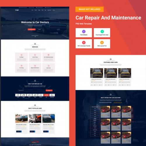 Car Repair Web Template Premium PSD