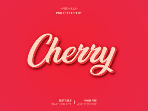 Cherry Psd Text Effect Premium PSD