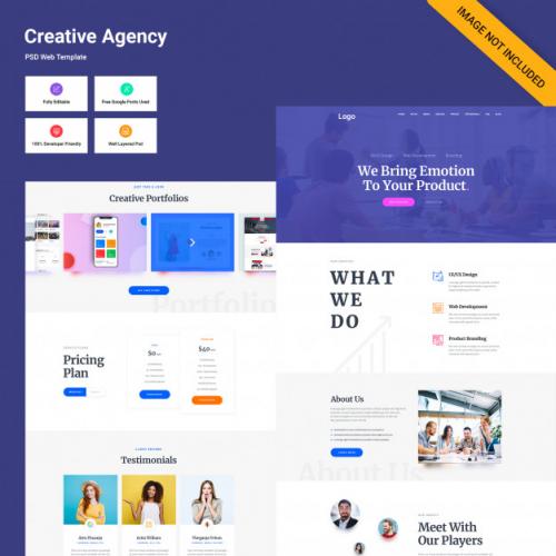 Creative Agency Webpage Ui Premium PSD