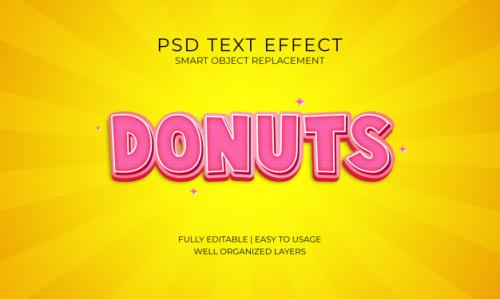 Donuts Text Effect Premium PSD