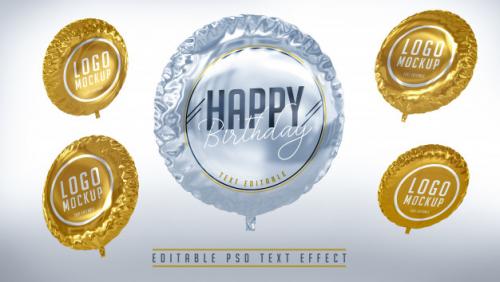 Happy Birthday Composition Balloons Premium PSD