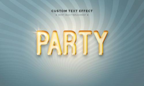 Party Balloon 3d Text Style Effect Premium PSD