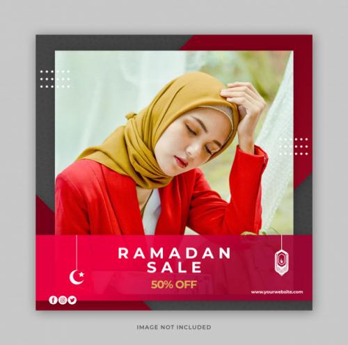 Ramadan Fashion Sale Promotion Banner Template For Social Media Post Premium PSD