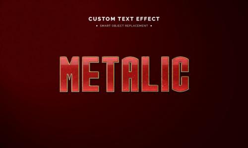 Red Metallic 3d Text Style Effect Premium PSD