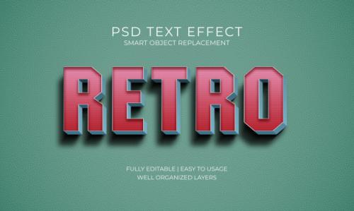 Retro Text Effect Premium PSD