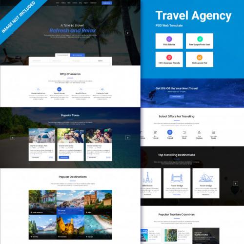 Travel Agency Template Ui Concept Premium PSD