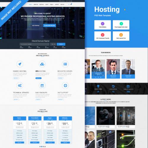 Webhosting Template Premium PSD