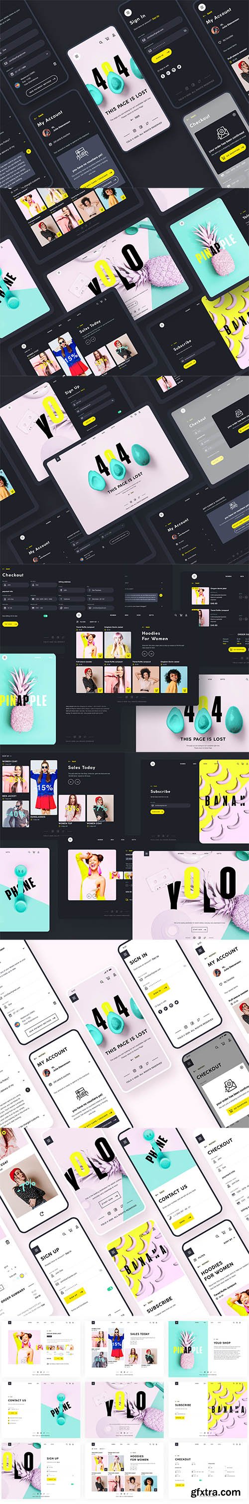 YOLO SHOP responsive template (80screens)