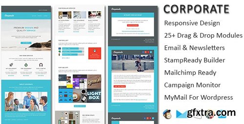 ThemeForest - Corporate v1.0 - responsive email newsletter templates with online Stampready & Mailchimp Builders Access (Update: 5 July 19) - 9663594