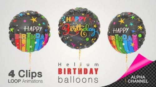 Videohive - Happy Birthday Celebration Helium Balloons