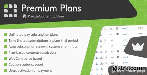 CodeCanyon - PrivateContent - Premium Plans add-on v1.261 - 15316736