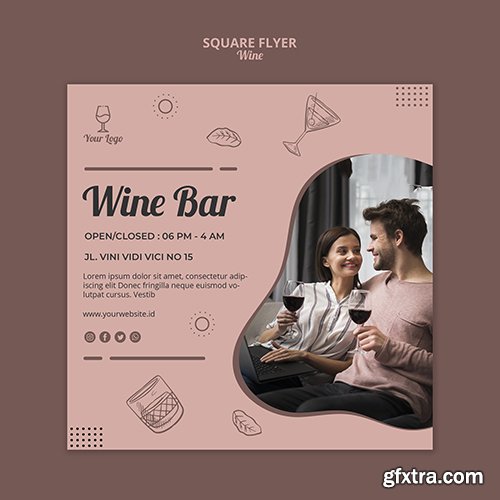 Wine flyer template