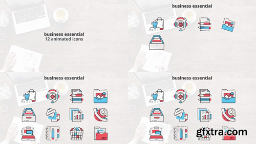 me14680970-business-essential-flat-animation-icons-montage-poster