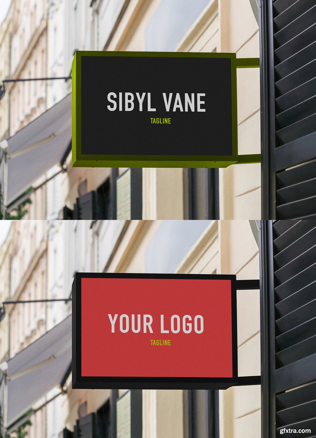 Rectangular Outdoor Mounted Entrance Sign Mockup 344300117 » GFxtra