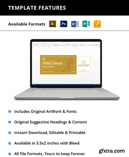 Editable-Golden-Event-Ticket