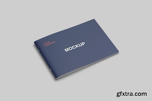 A4 Landscape Cover Brochure Mockup