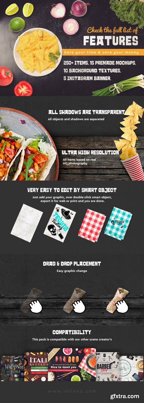 CreativeMarket - Mexican Food Scene & Mock-up Creator 3186706