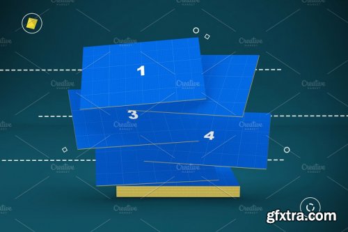 CreativeMarket - Abstract Business Cards Mockup 4657804