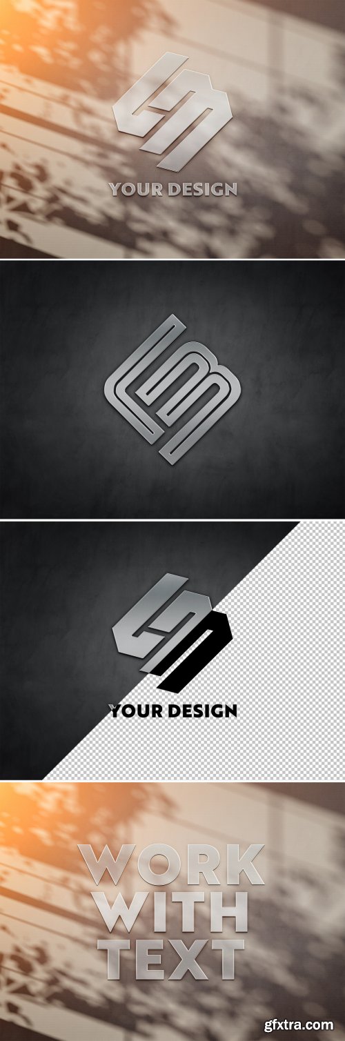 Logo on Wall Bathed in Sunlight Mockup 334802929