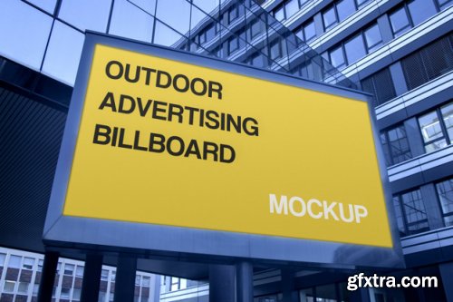 Urban billboard advertising logo mockup