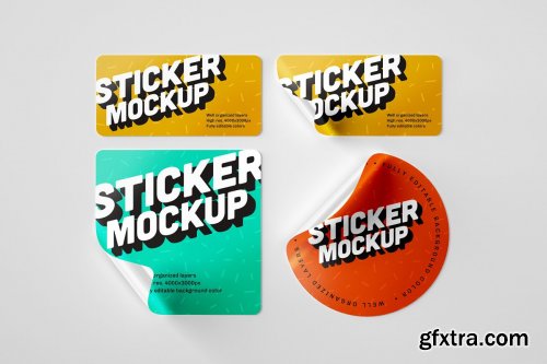 CreativeMarket - 18 Styles - Sticker Mockup Set 4753794