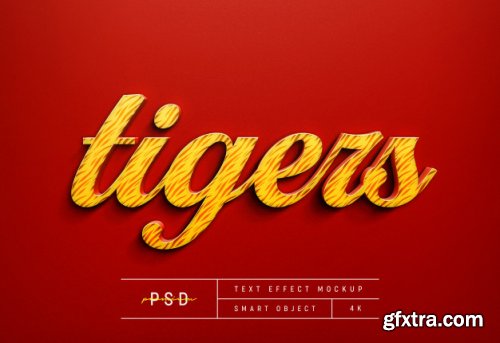 Customizable tiger red text style effect mockup template